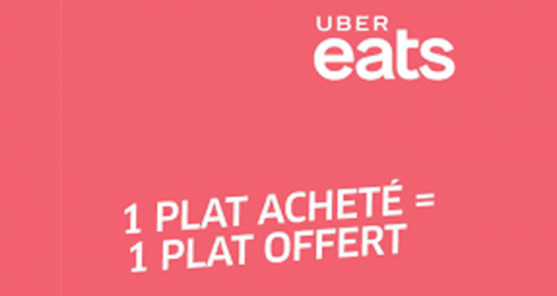Promotion de la semaine sur Uber eats en livraison: 1 plat acheté, 1 plat offert